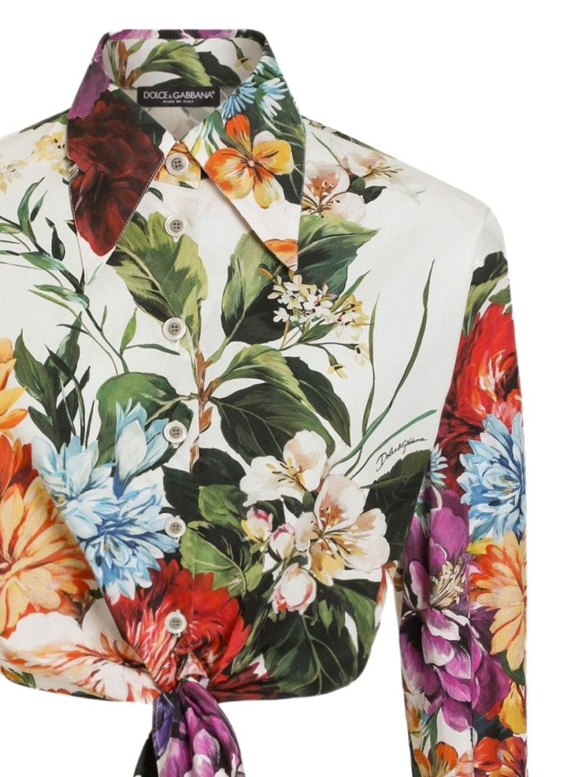 Dolce & Gabbana Cropped Floral Print Shirt