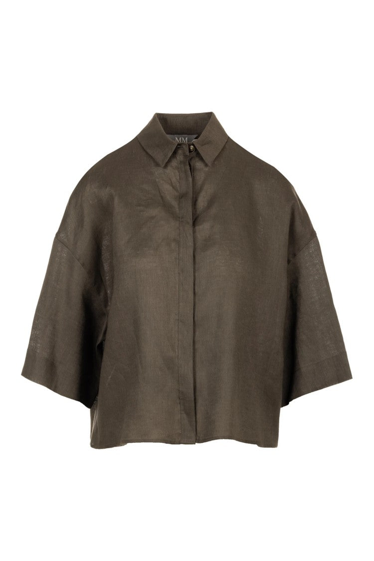 Max Mara Cropped Boxy Shirt With Classic Collar