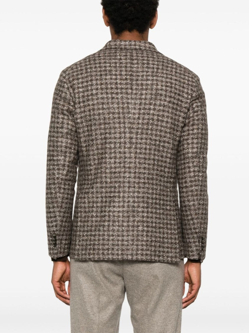 Tagliatore Tailored Brown Jacket With Classic Lapel Collar And Refined Silhouette