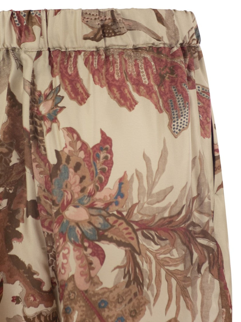 Max Mara Temide - Printed Silk Twill Trousers
