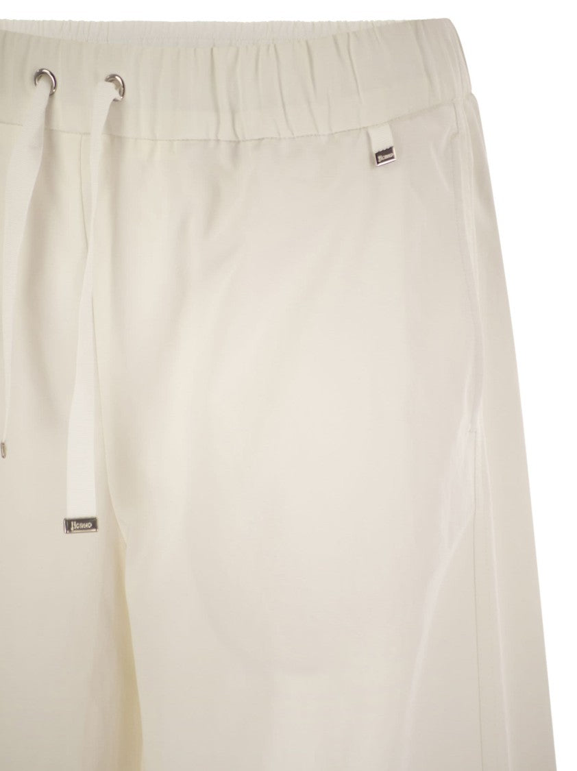 Herno Resort Cotton Trousers With Drawstring