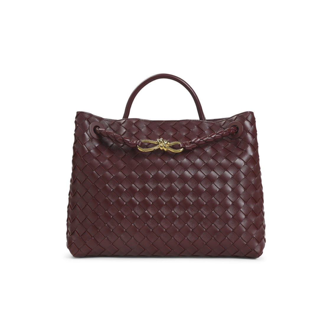 Bottega Veneta Braided Lamb Leather Handbag With Gold-Tone Hardware