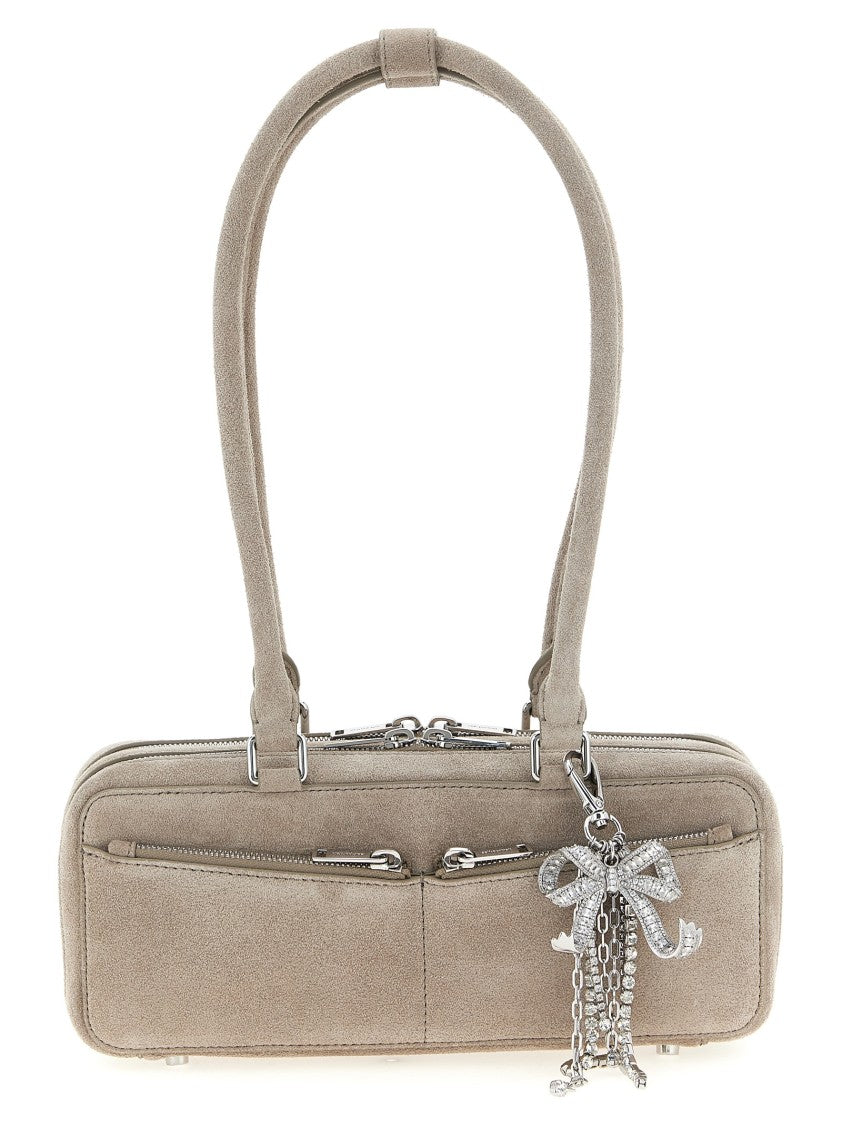Self-Portrait Tan Suede Baguette Shoulder Bag