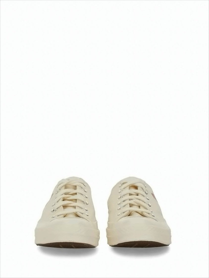 Comme Des Garçons Cotton Canvas Low-Top Sneakers With Iconic Heart Graphic