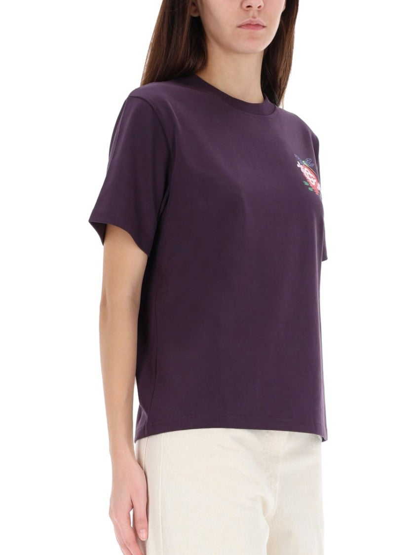Casablanca Short-Sleeved Crew Neck T-Shirt With Floral Print
