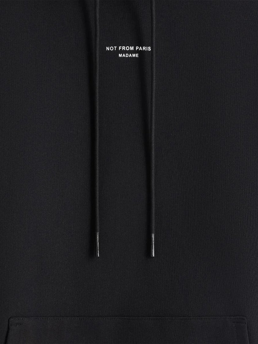 Drôle De Monsieur Classic Black Hoodie With Front Pocket