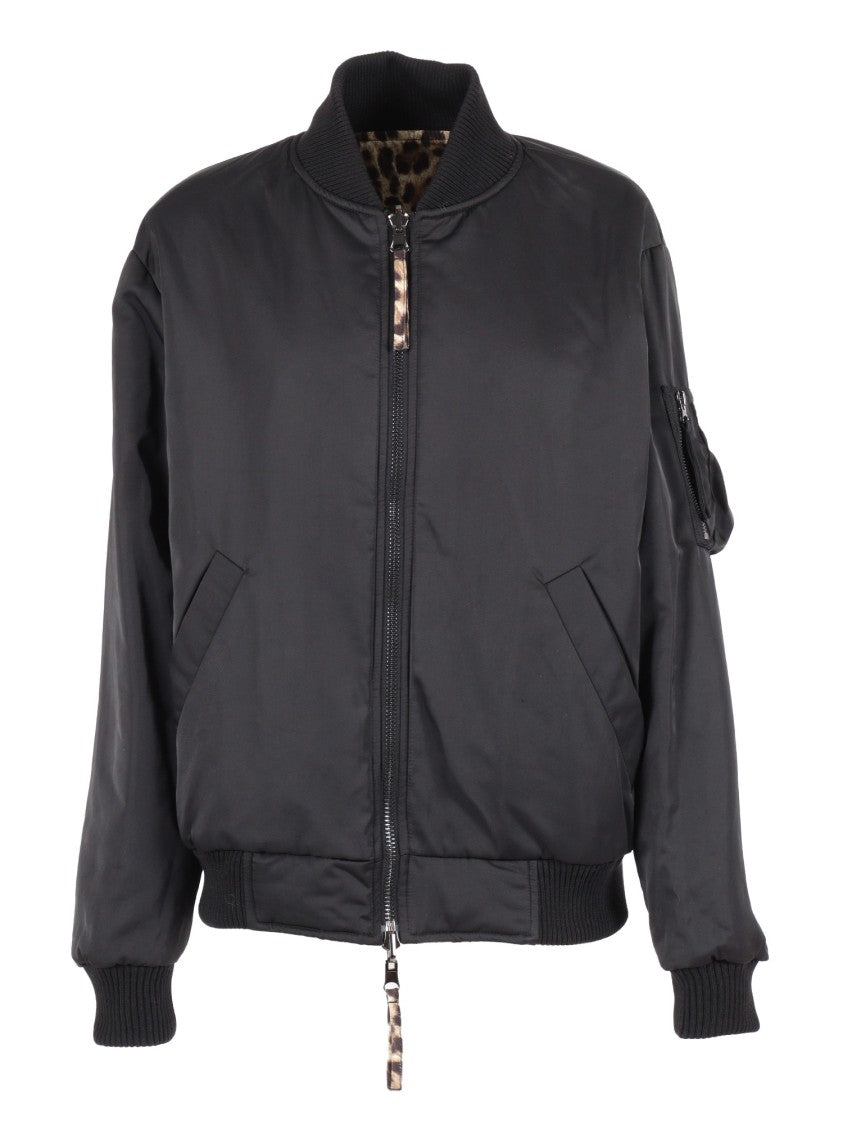 P.A.R.O.S.H. Leopard Print Bomber Jacket With Utility Pocket