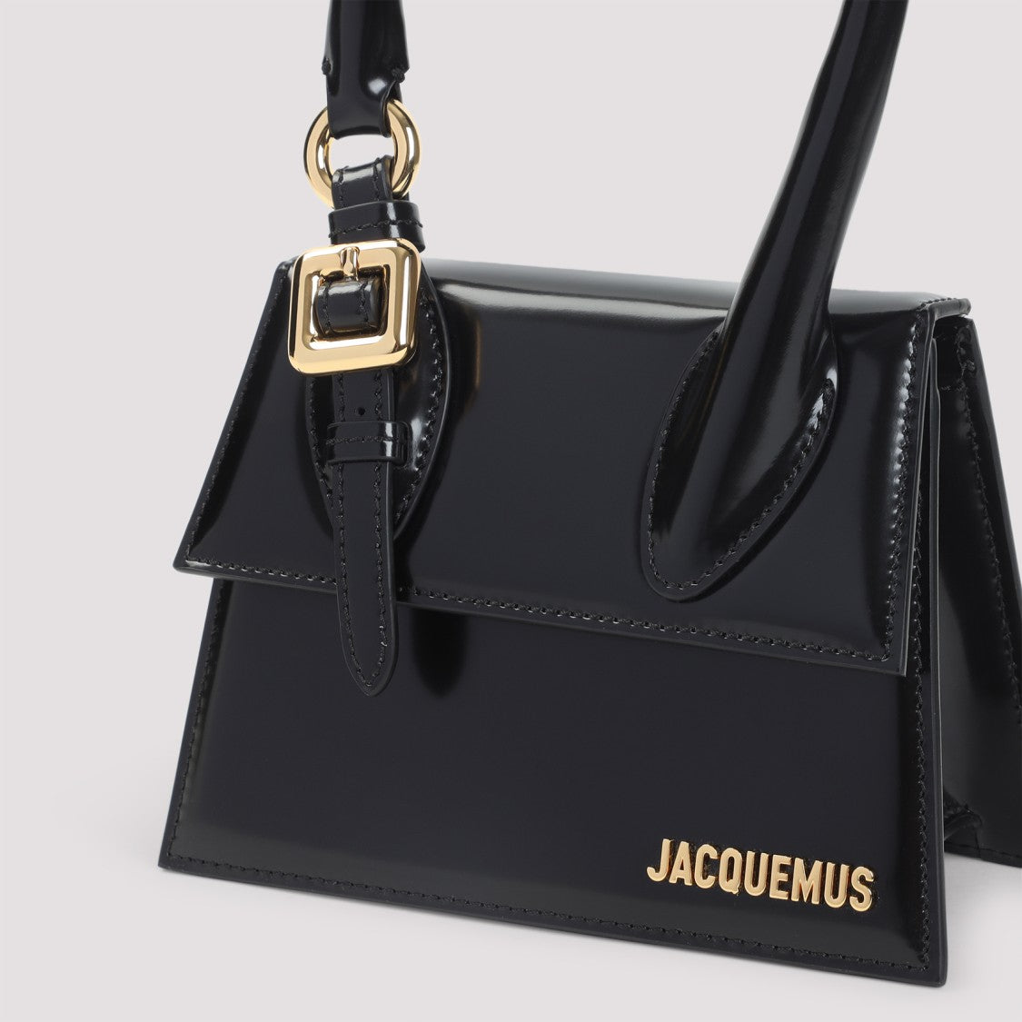 Jacquemus Black Leather Le Chiquito Moyen Boucle Handbag