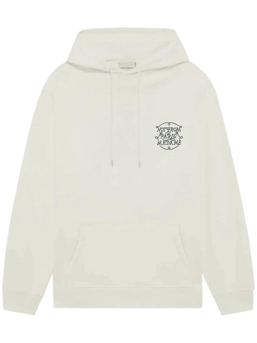 Drôle De Monsieur Cotton Hoodie With Braided Slogan Detail