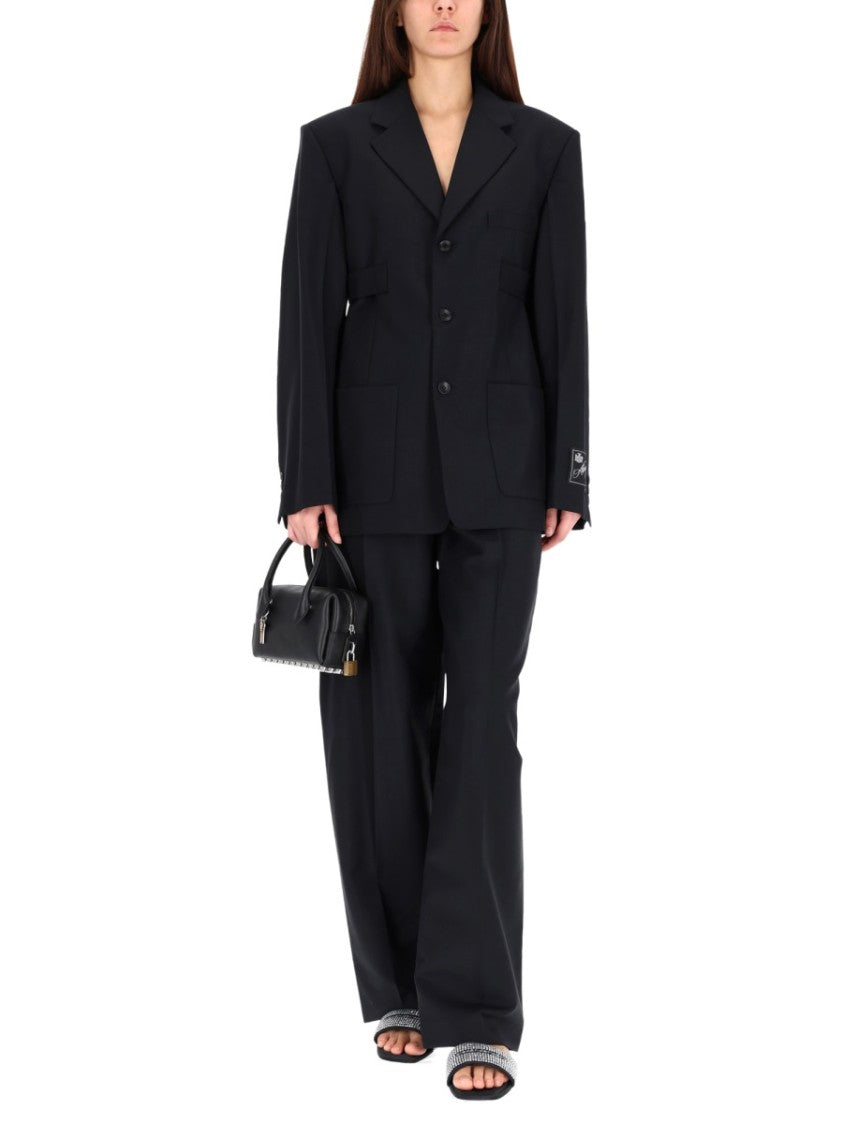 Alexander Wang Structured Oversized Black Jacket With Tailored Fit And Notch Lapel