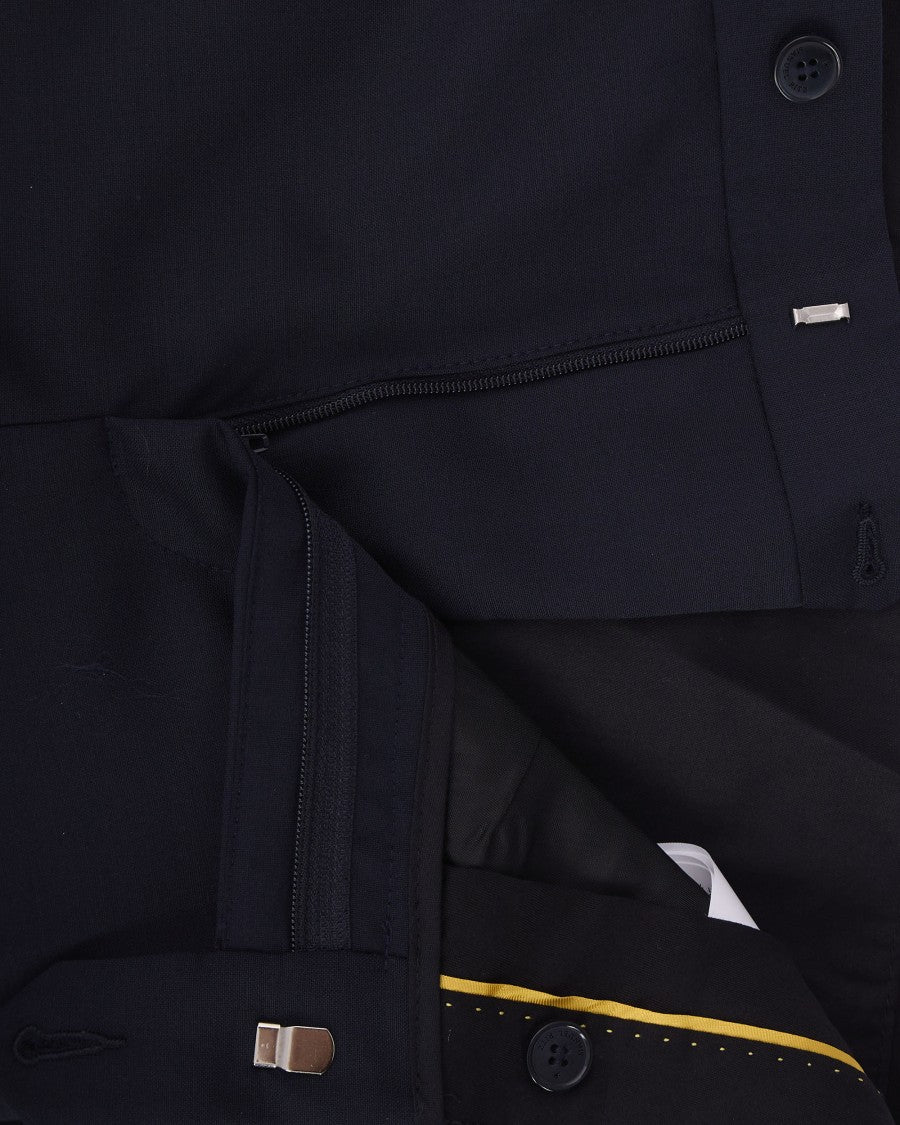 Manuel Ritz Single-Breasted Stretch Viscose Suit With Scalloped Hem