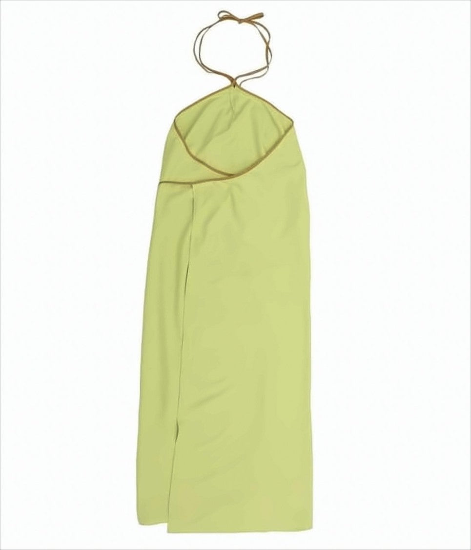 Baserange Silk Midi Dress With Halter Neckline