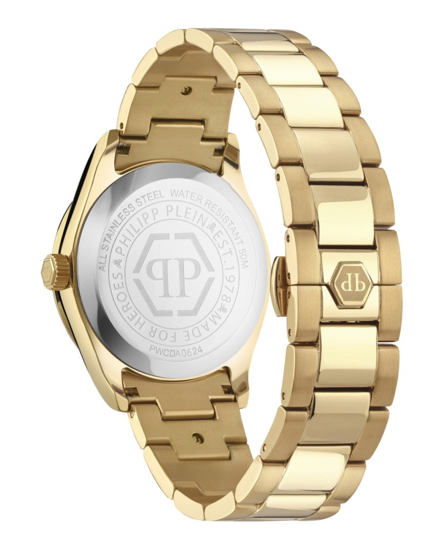 Philipp Plein Queen Crystal Watch With Black Guilloche Dial