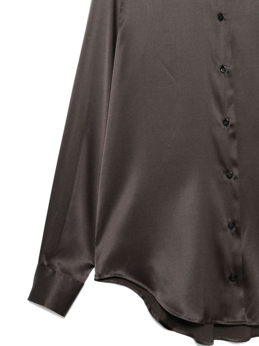 Xacus Silk Blend Brown Shirt