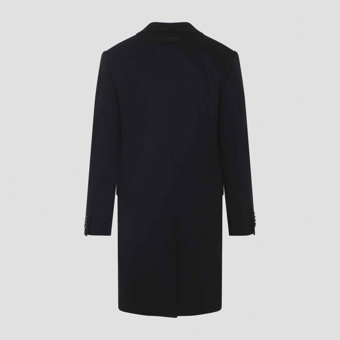 Zegna Tailored Black Coat With Notched Lapel