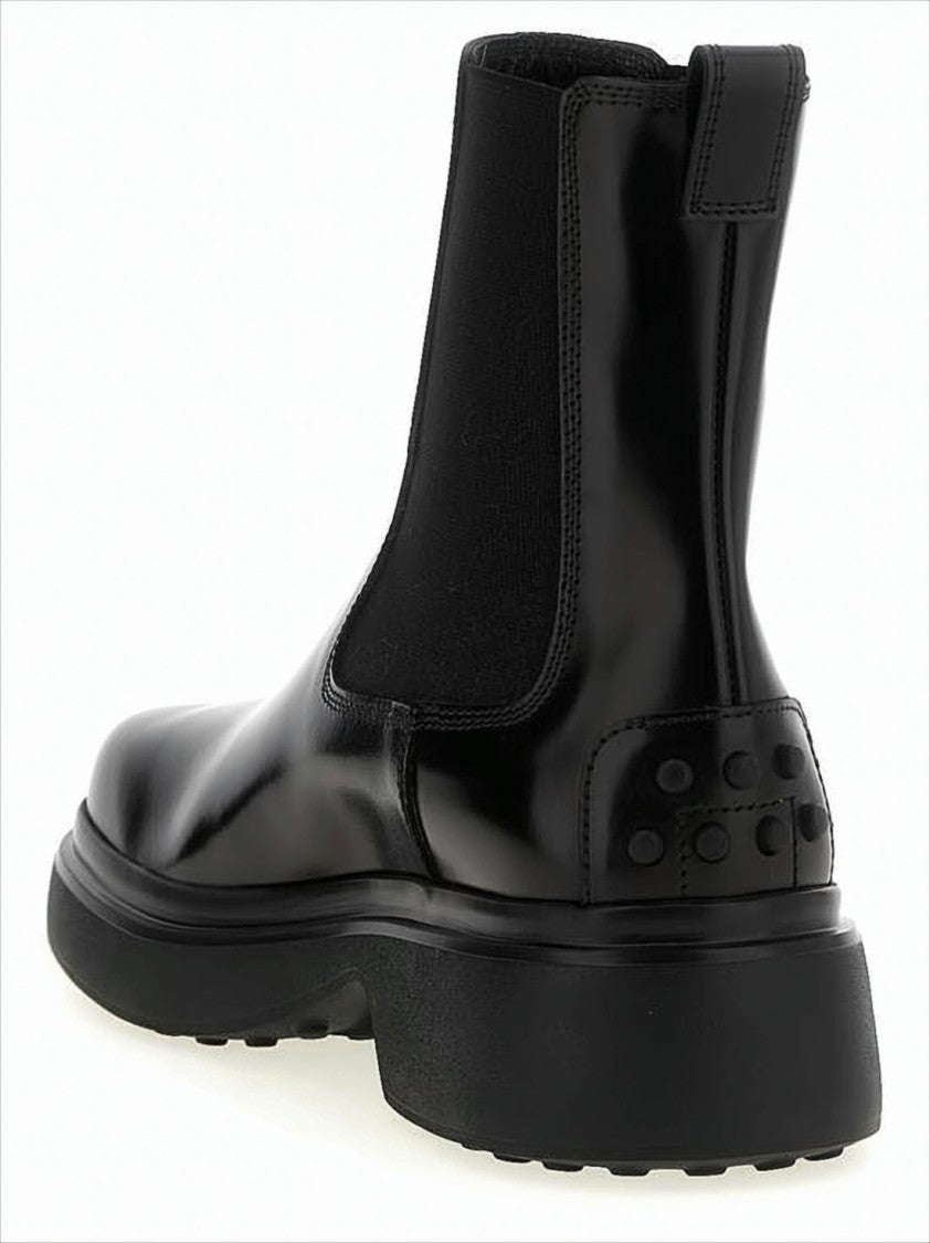 Tod's Black Calf Leather Boots