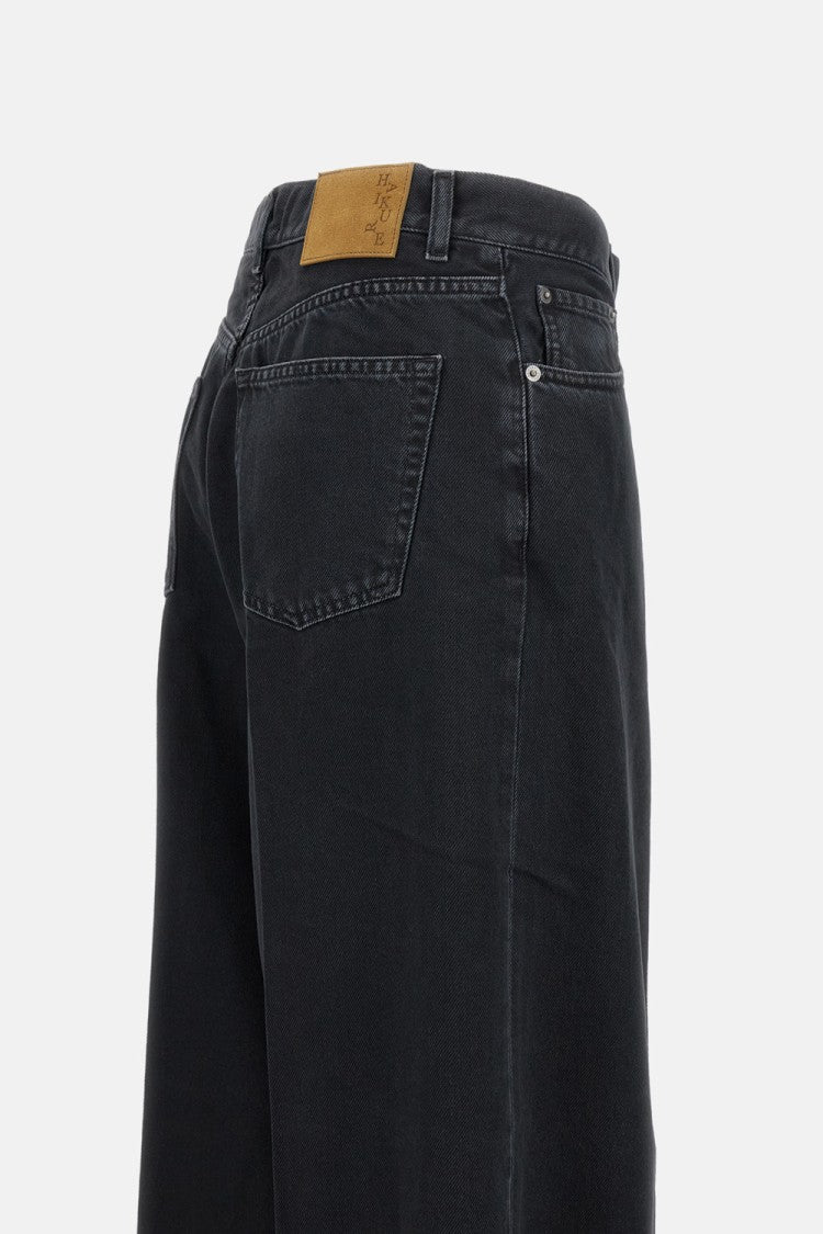 Haikure Wide-Leg Jeans With High Waist And Leather Label