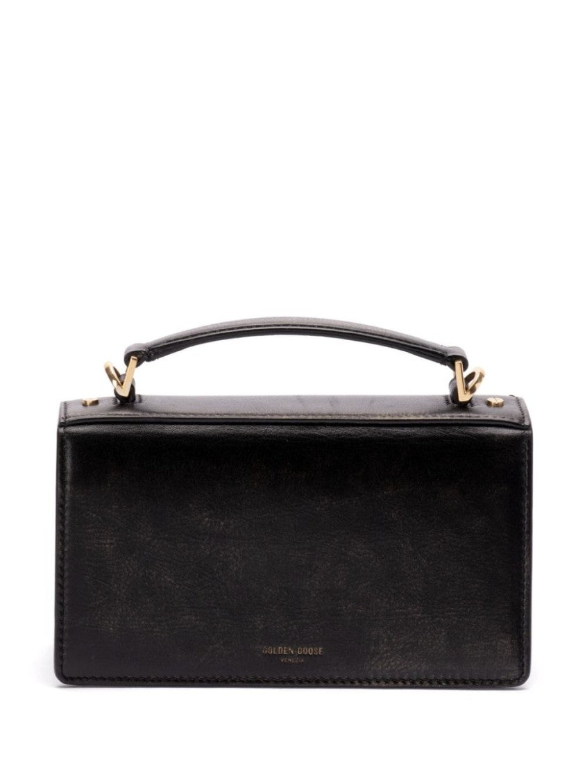 Golden Goose Structured Black Leather Handbag