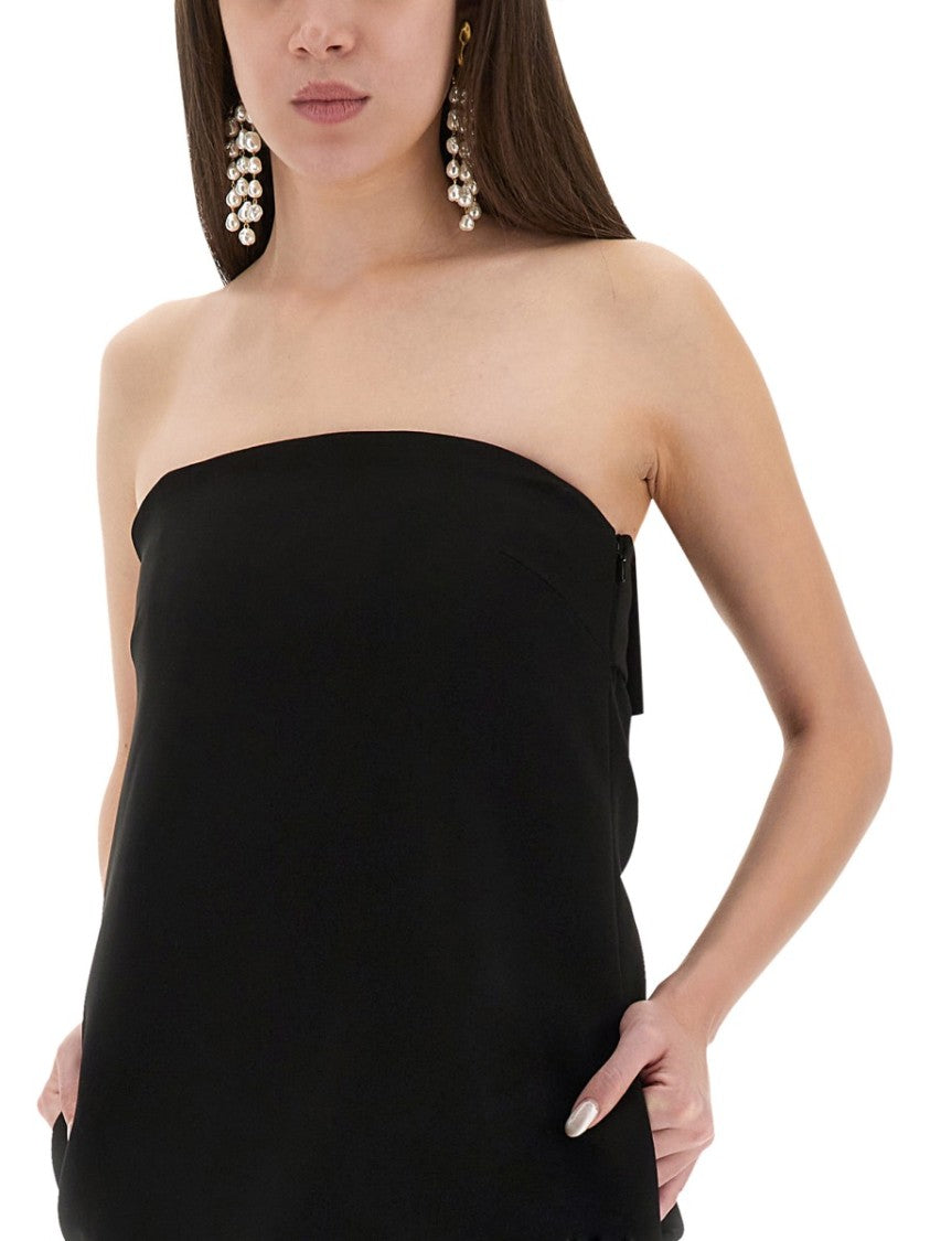 Moschino Strapless Bandage Sheath Dress With Bow Detail