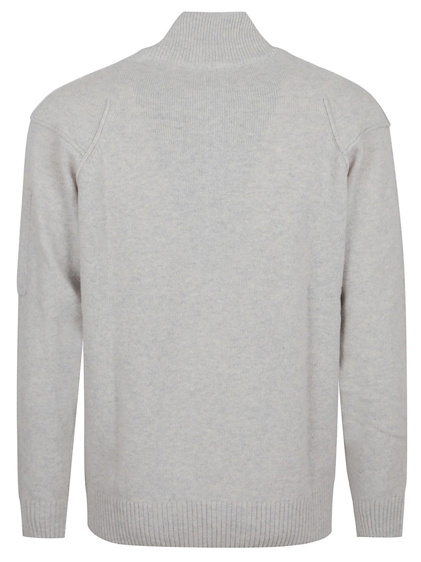 C.P. Company Half-Zip Lambswool Sweater With Ribbed Details