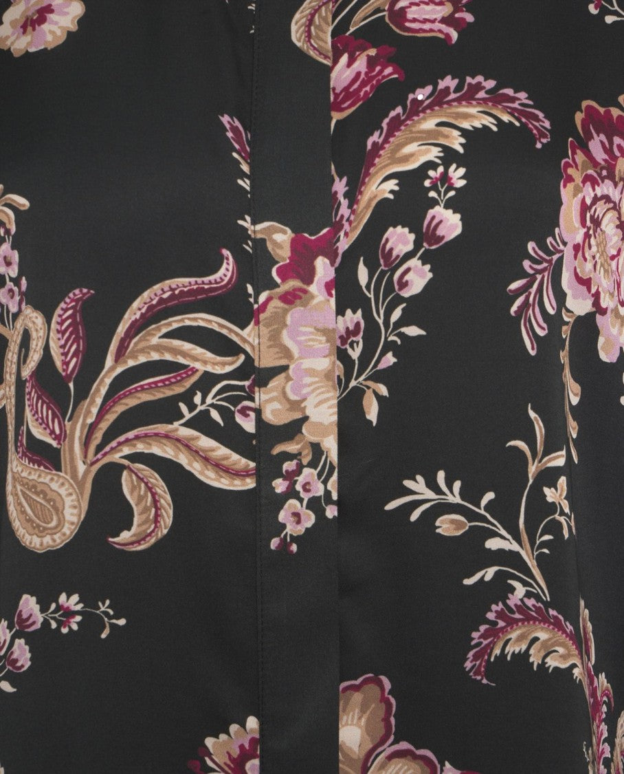Guess By Marciano Monogram Pattern Blouse With Buttoned Cuffs And Classic Collar