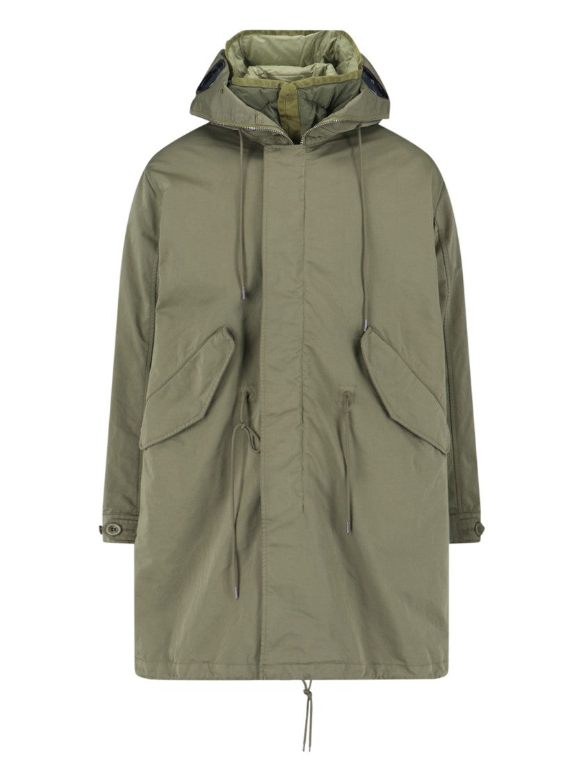 C.P. Company Green Minimalistic Jacket With High Collar