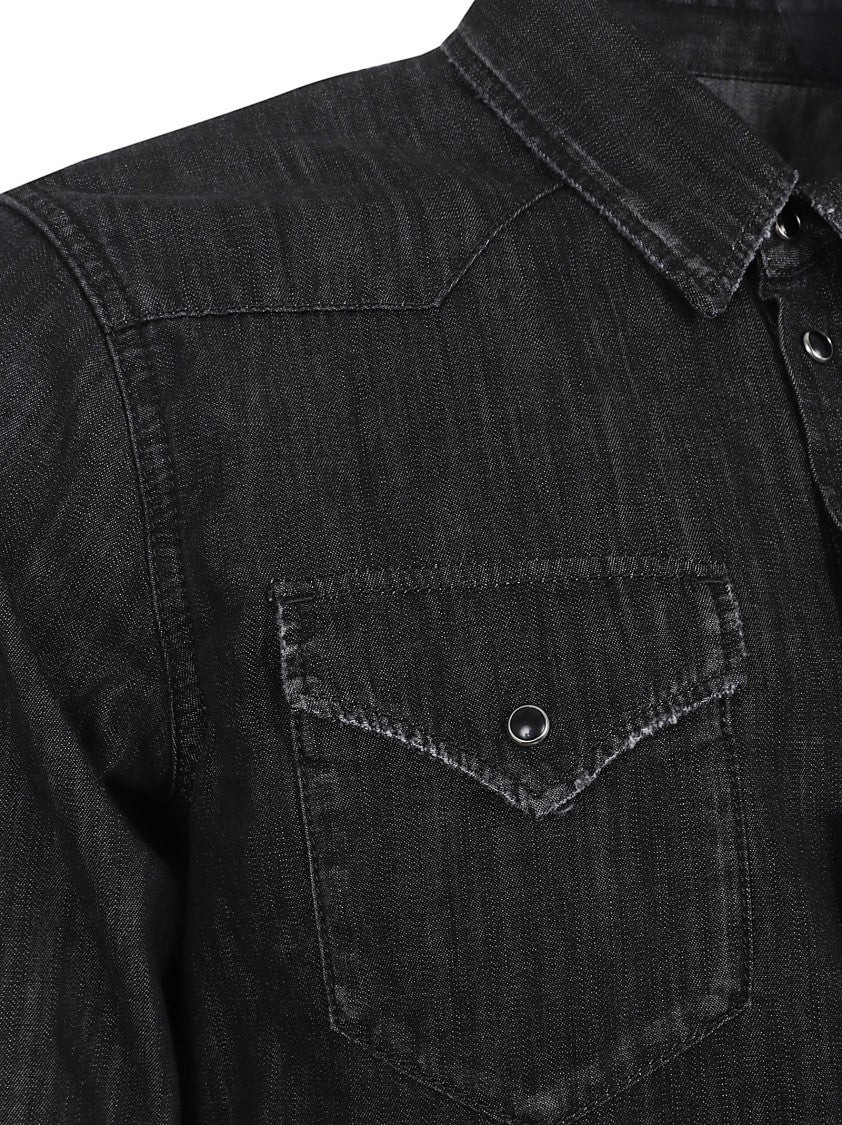 Dsquared2 Long-Sleeve Black Denim Shirt