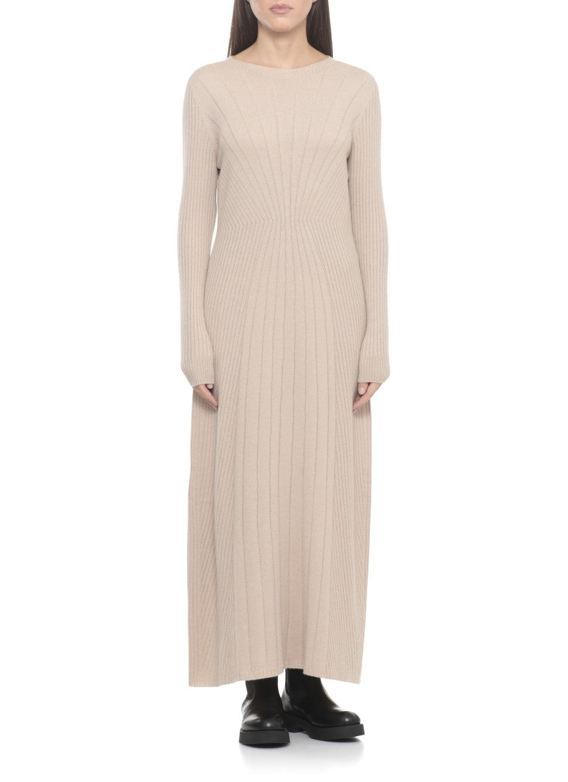 D. Exterior Beige Cashmere Blend Dress