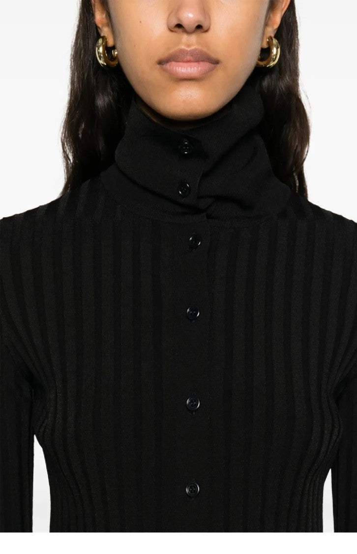 Fabiana Filippi Ribbed Fitted Top With Button-Down Front