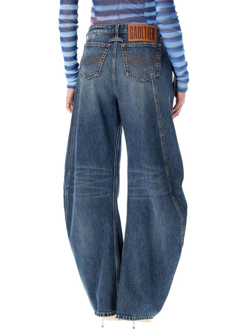 Jean Paul Gaultier Low Waist Belted Denim Baloon