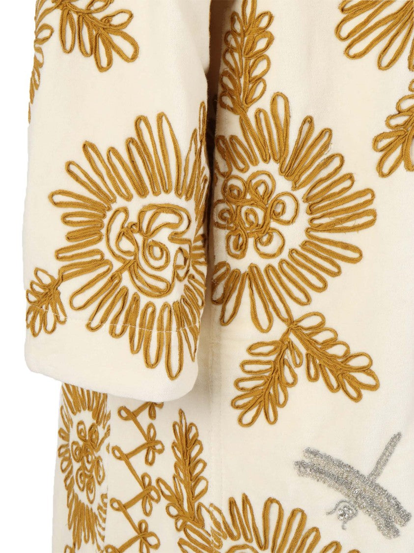 Forte Forte Velvet Coat With "Voila' Une Fleur" Embroidery