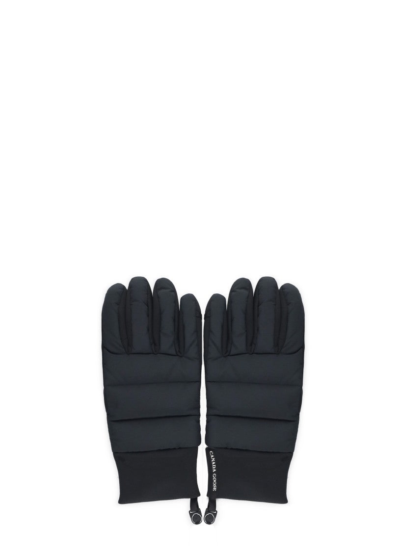 Canada Goose Quilted Padded Gloves With Contrasting Logo