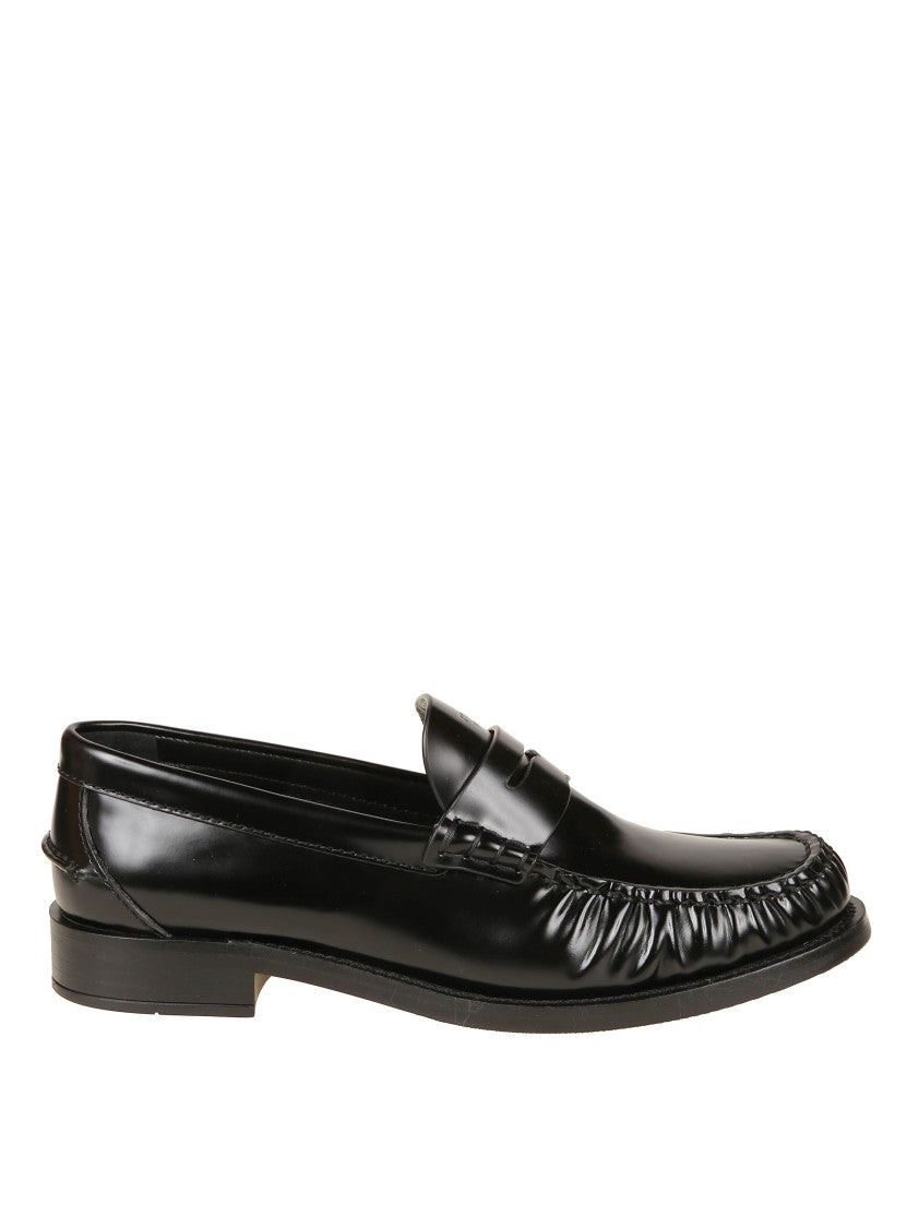 Prada Minimalist Black Flat Shoes With Rounded Toe