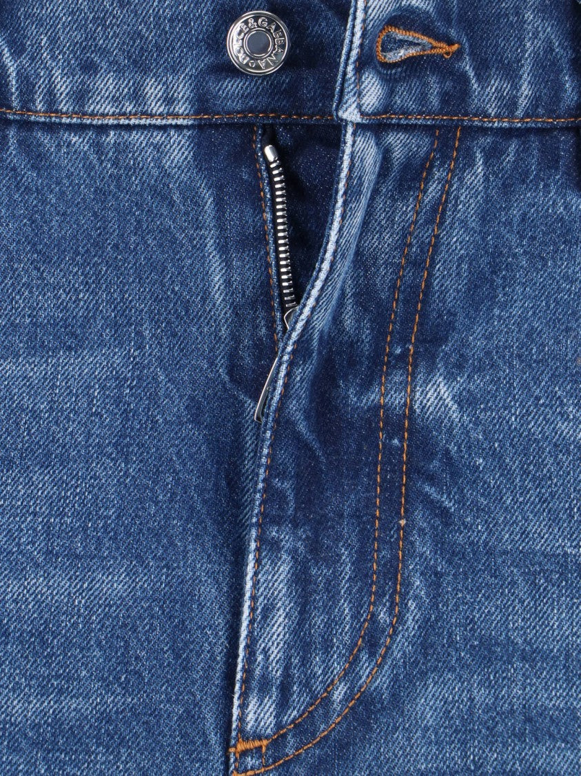 Dolce & Gabbana Cuffed Jeans – Blue
