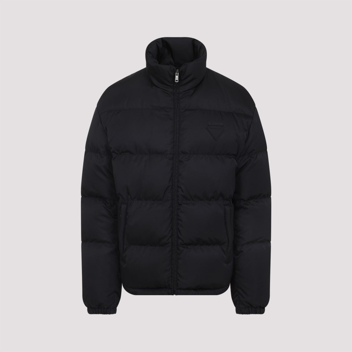 Prada Black Down Puffer Jacket With High Collar
