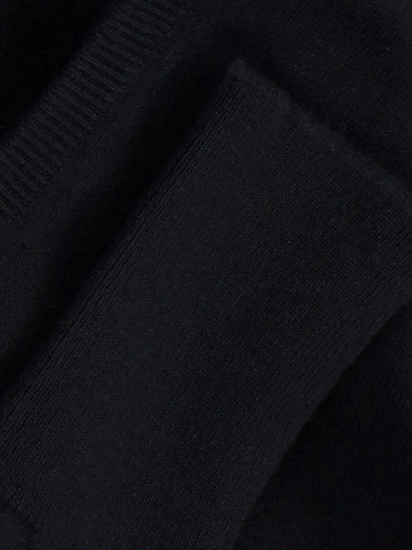 Drumohr V-Neck Sweater In Cashmere Black Maxi