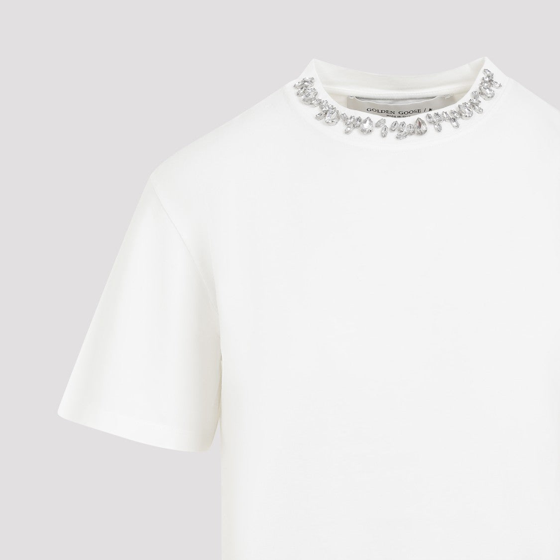 Golden Goose Crystal-Embellished Cotton T-Shirt With Smooth Finish
