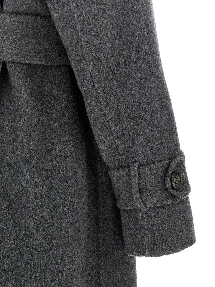 Giuseppe Di Morabito Maxi Wool Coat With Double-Breasted Design