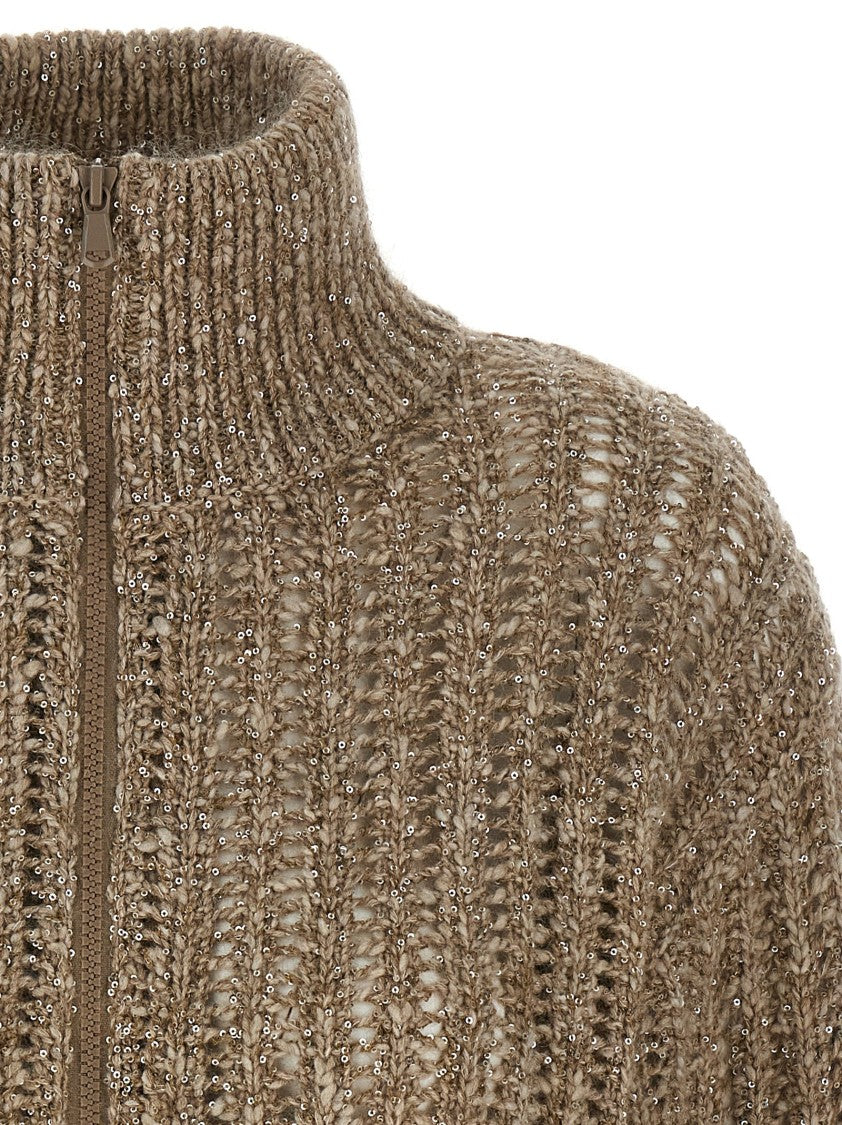 Brunello Cucinelli Rustic Dazzling Net' Cardigan
