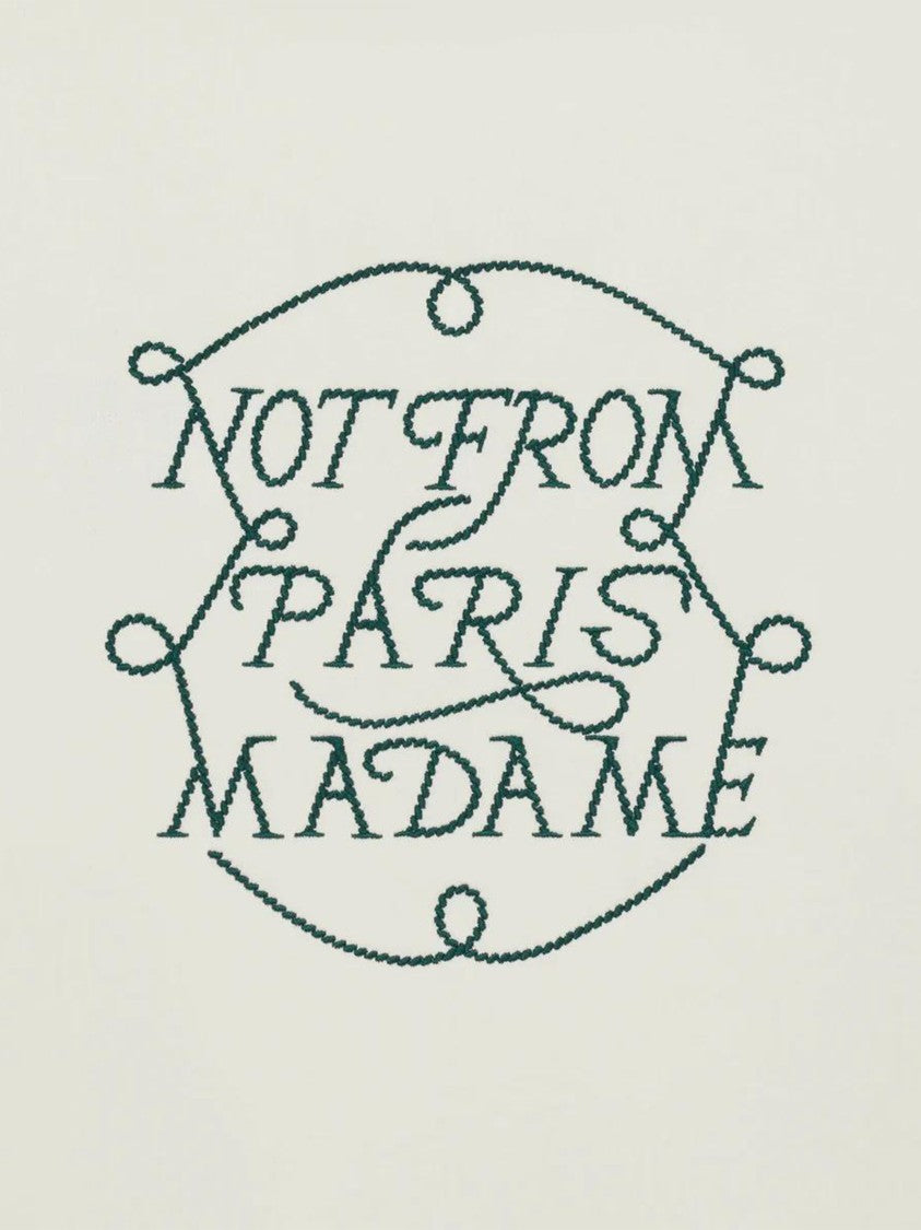 Drôle De Monsieur Cotton Hoodie With Braided Slogan Detail