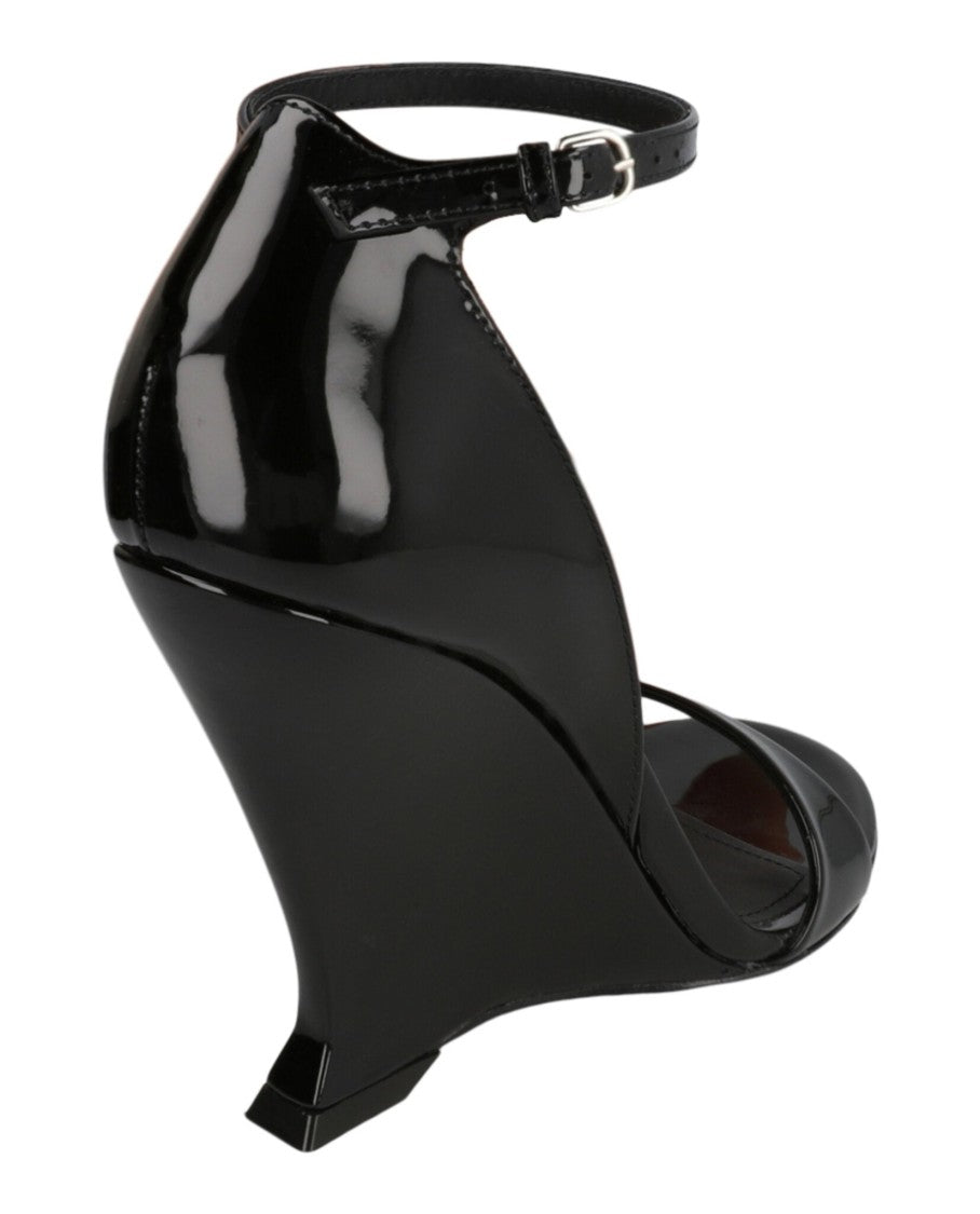 Ferragamo Vidette Patent Leather Wedge Sandals