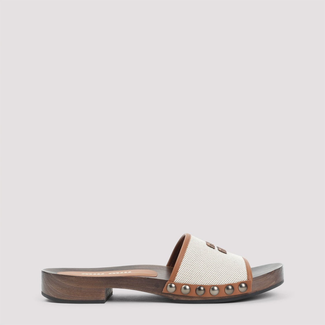 Miu Miu Canvas And Leather Clogs