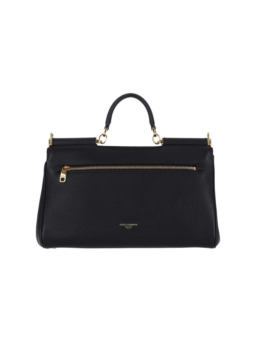 Dolce & Gabbana Structured Black Calfskin Handbag