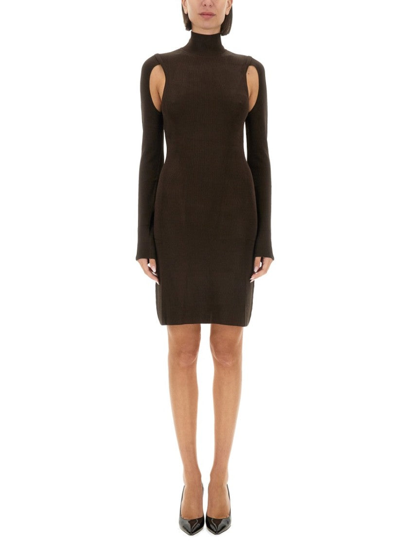 Helmut Lang Ribbed Turtleneck Mini Dress