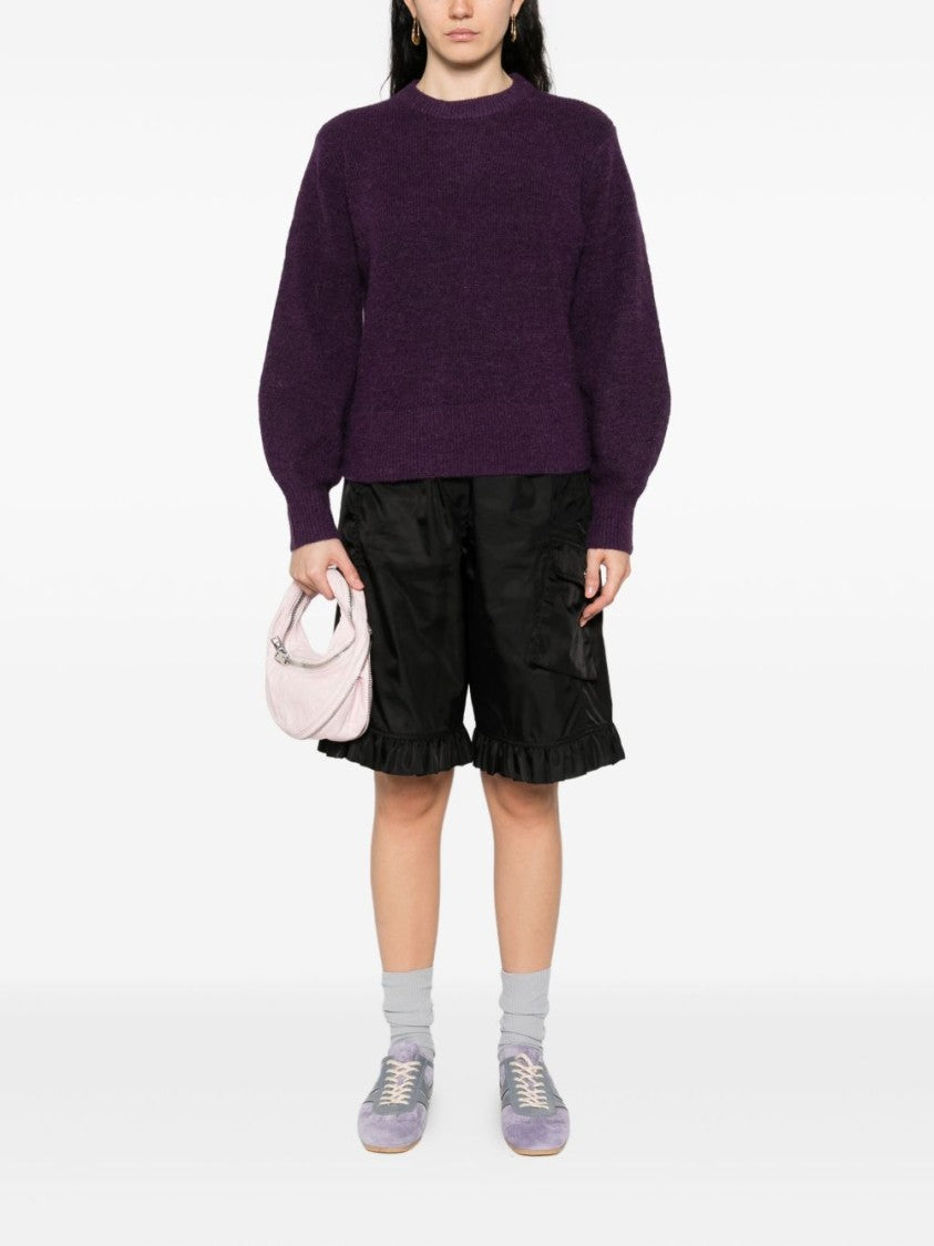 Twin-Set Relaxed Fit Sweater With Puffed Sleeves And Cropped Hem