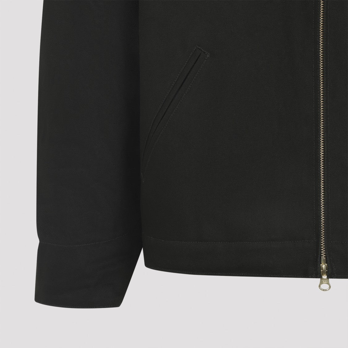 Carhartt Wip Zip-Up Green Cotton Jacket With Structured Collar