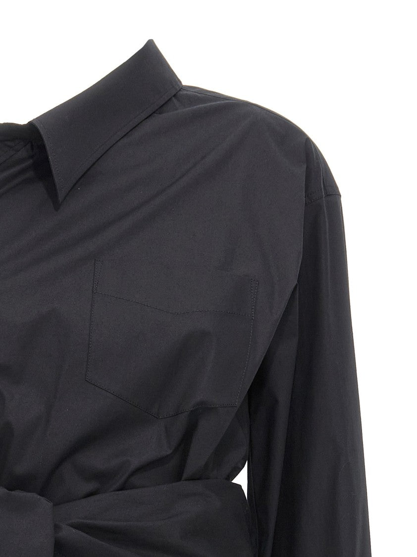 Moschino Asymmetric One-Shoulder Shirt With Tailored Sash Detail