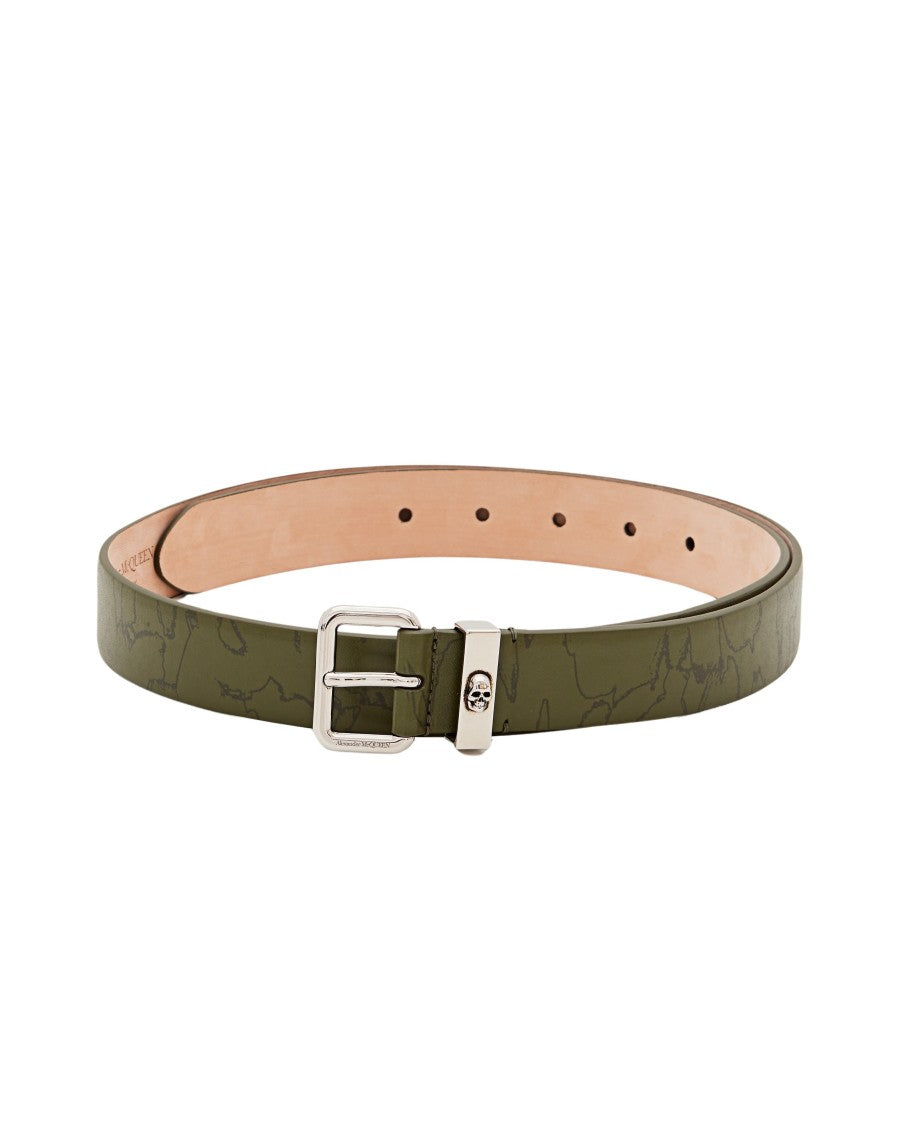 Alexander Mcqueen Skull Loop Leather Belt