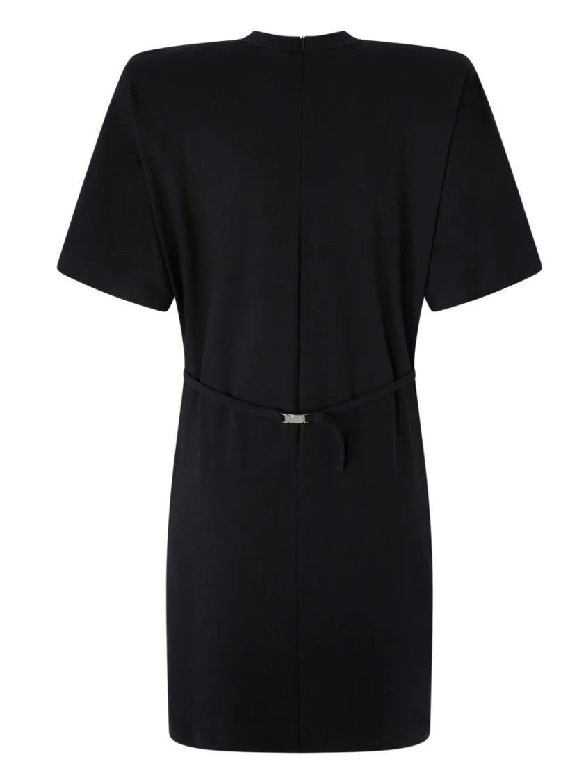 Pinko Black Mini Dress With Fitted Waist