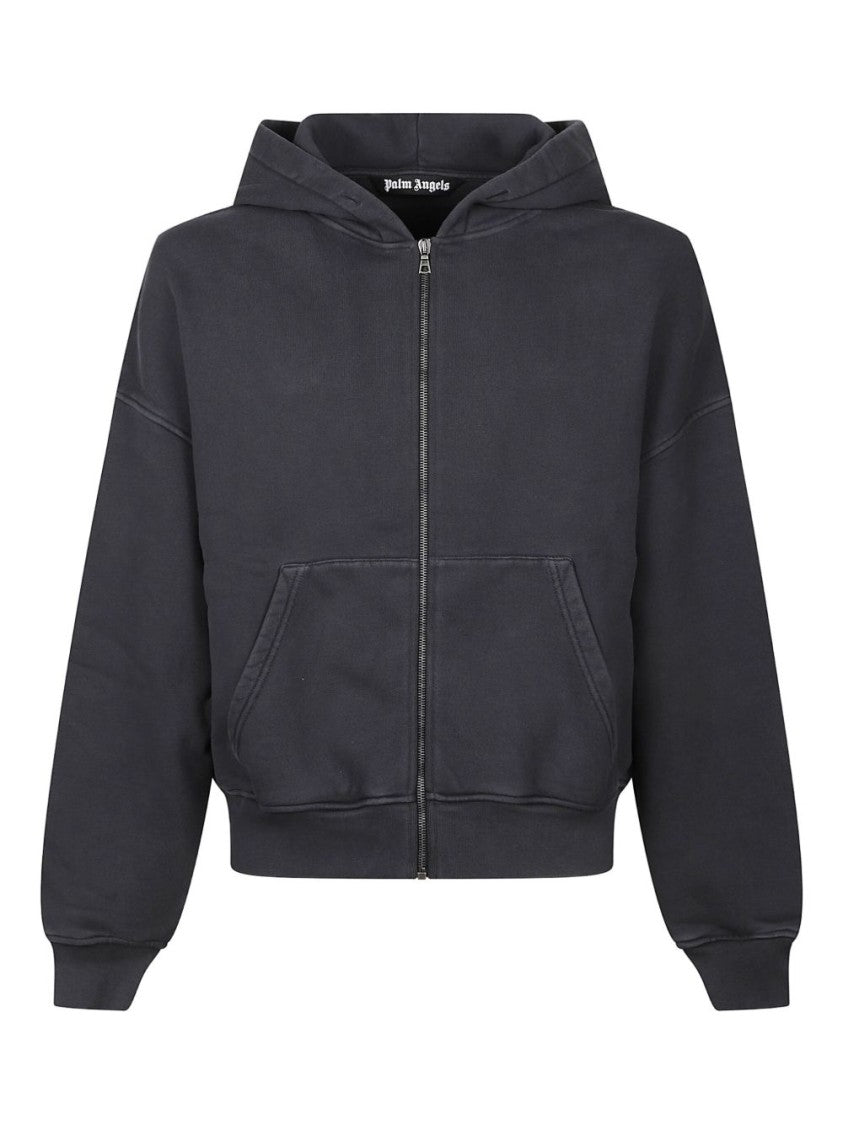 Palm Angels Hooded Sweatshirt With Zip With Logo